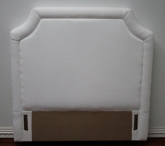 White Upholstered Twin Headboard 7