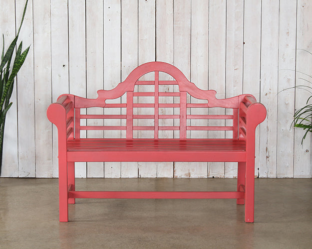 BH106 - Red Lutyens Style Garden Bench