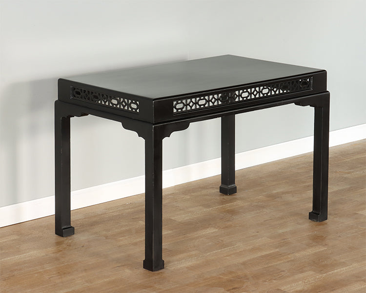 Black Hollywood Regency Style End Table