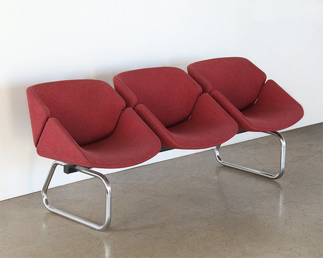 GS02 - Set of Vintage Red Ganged Seating
