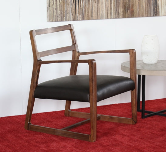 Vernal Lounge Chair with Espresso Leather Seat