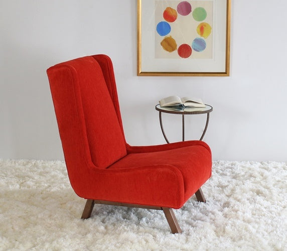 High Back Lounge Chair in Tomato
