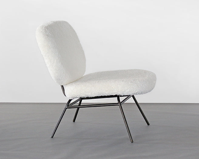 LC274 Ivory Angora Lounge Chair