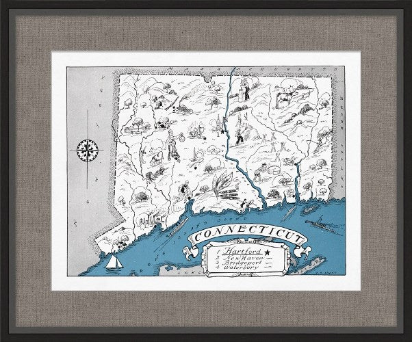 MAP98 Illustrated Map of Connecticut