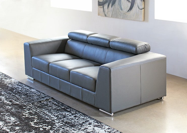 Icon Sofa in Dark Gray Leather