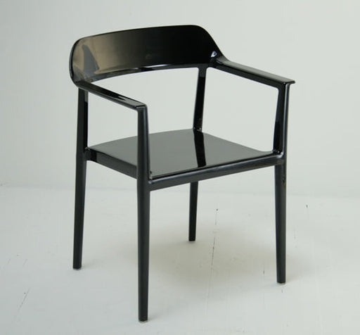 Sculpted Black Plastic Arm Chair 8