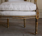 Vintage Louis XVI Gilt Upholstered Round Back Arm Chair 3 1