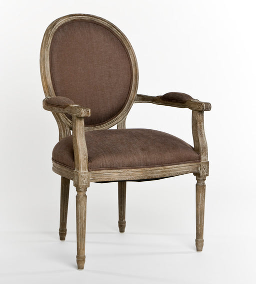 Aubergine Linen Oval Louis Arm Chair 9