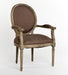 Aubergine Linen Oval Louis Arm Chair 9