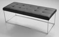 Tufted Black Leather Bench 9