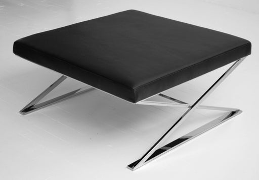 Black Leather Square Ottoman 9