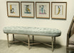 Antique Teal Tufted Bench 1