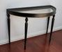 Black Lacquer and Gold Gilt Demilune Console with Glass Top 2 7