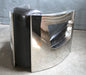 Black Leather Club Chair with Curved Metal Arms RV 8