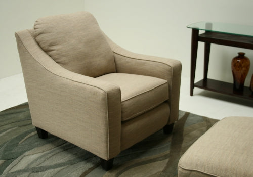 Tan Linen Club Chair 8