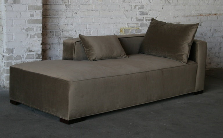 CL09R Contemporary Mushroom Velvet Chaise Lounge Right Arm when Facing 9