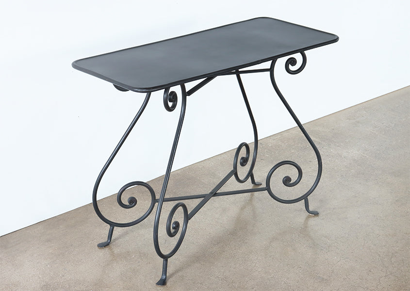 Scrolled Iron Console Table