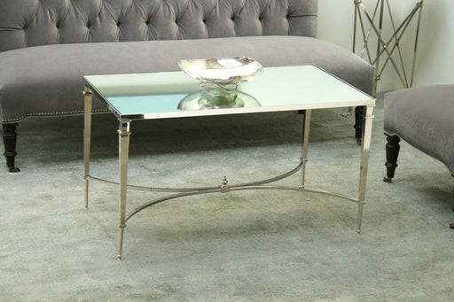 French Deco Style Nickel Mirror Coffee Table 1
