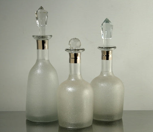 Set of 3 Crackle Decanters 8
