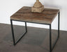 Iron Side Table with Reclaimed Wood Top with Holes 9