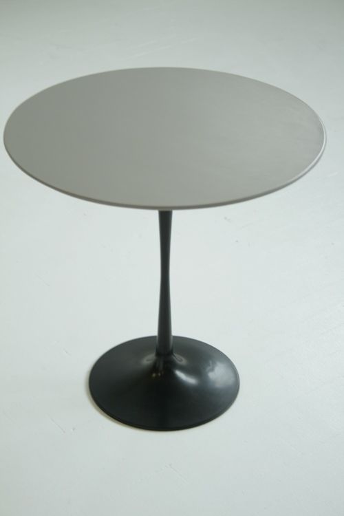 Chelsea Textiles Saarinen Style Tulip End Table in Ash Grey Lacquer 2 9
