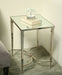 French Deco Style Nickel Mirror End Table 1