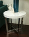 White Lacquered End Table with Chrome Base 1