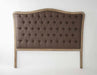 Maison Limed Grey Oak Tufted Queen Headboard in Aubergine Linen 9