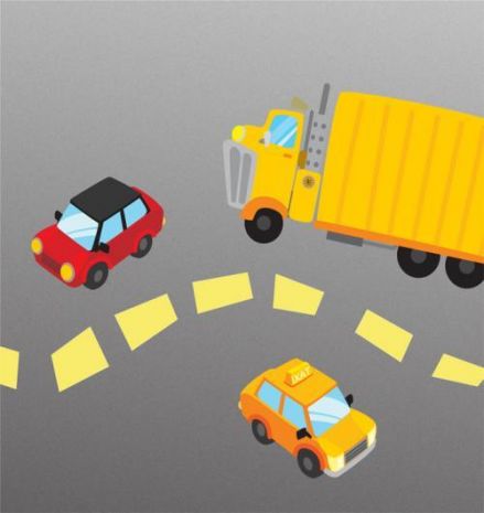 Road Rage Yellow Truck 15W x 15H 7