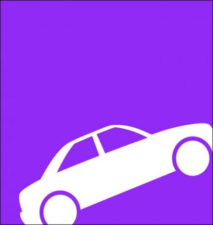Purple Car Shape 15W x 15H 6