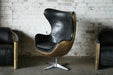 Distressed Brown Leather Jump Seat with Riveted Brass 1
