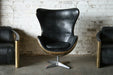 Distressed Brown Leather Jump Seat with Riveted Brass 2 1