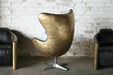 Distressed Brown Leather Jump Seat with Riveted Brass 3 1