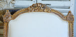 Vintage Louis XVI Gilt Upholstered Square Back Arm Chair 3 1