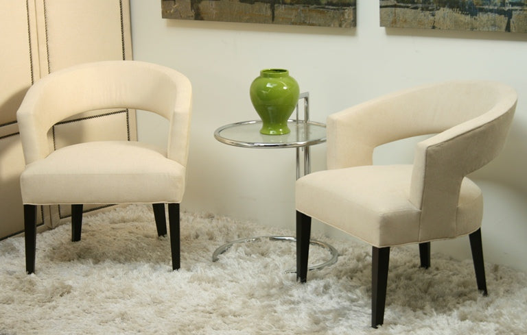 Modern Cream Armless Chair 2 1