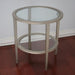 Matte Silver Round End Table with Undershelf 1 8