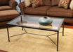 Metal Coffee Table with Glass Top and X Stretcher Base 1 7