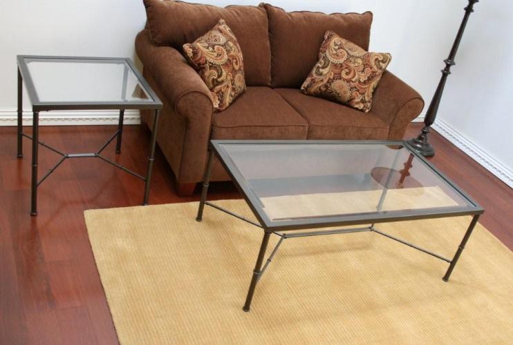 Metal Table Set with Glass Top and X Stretcher Base 1 7