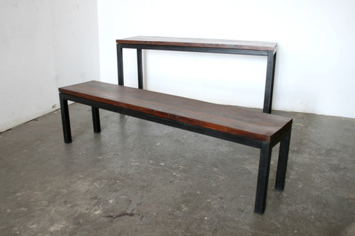 Modern Steel Bench with Wood Top 9