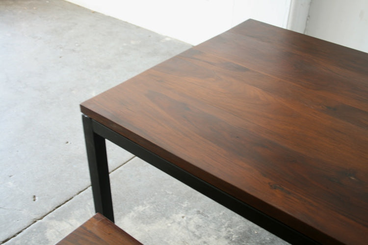 Modern Steel Dining Table with Wood Top CU 9