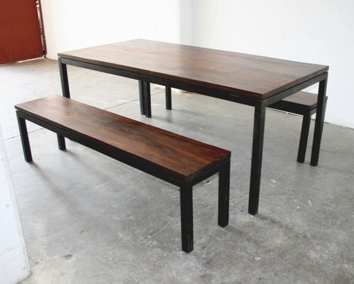 Modern Steel Dining Table with Wood Top 9