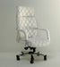 Quilted White Leather Executive Chair 8