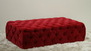 Rectangular Tufted Velvet Claret Ottoman 1