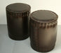 Wenge Leather Pedestal Ottoman 3