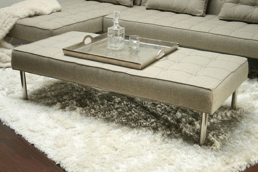 Light Grey Tweed Sectional Ottoman 1