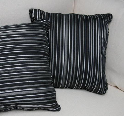 Black and Silver Pin Stripe Pillow 7