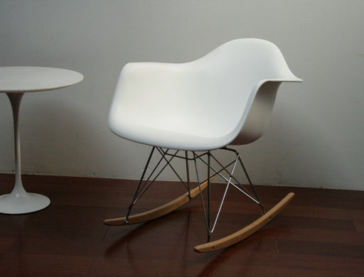 White Eames Style Rocking Chair 7