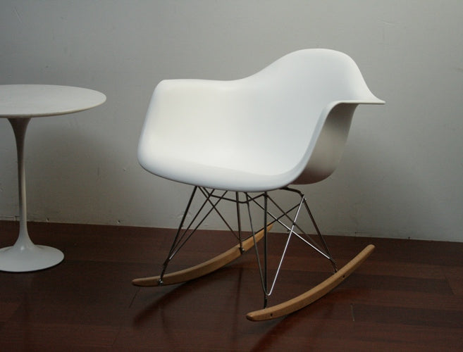 White Eames Style Rocking Chair 7