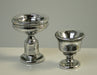  Set of 2 Antiqued Mercury Glass Pedestal Bowls 8