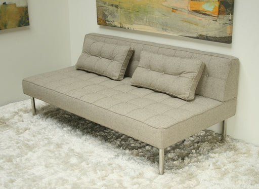 Light Grey Tweed Sectional Armless Sofa 1